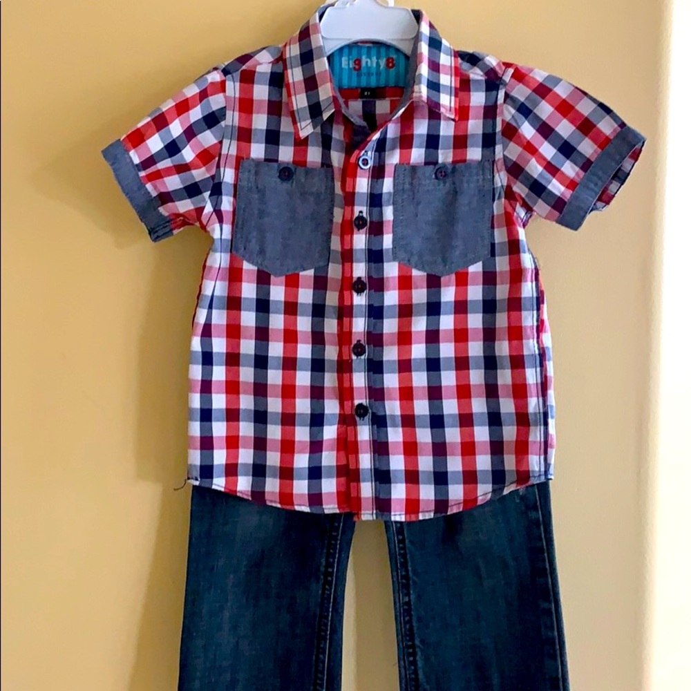 Boys outfit 2T jeans/shirt indigo star/eighty8